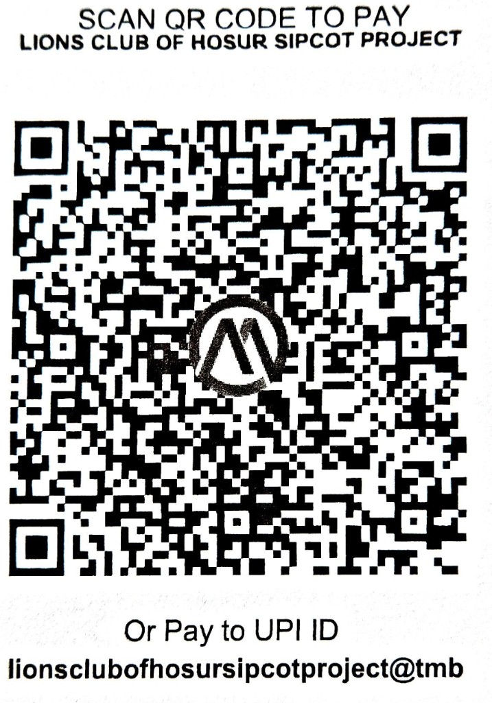 UPI QR code — Lions Club of Hosur SIPCOT Project